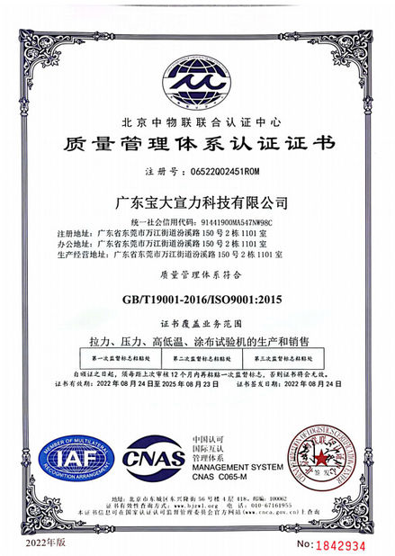 China Perfect International Instruments Co., Ltd certification