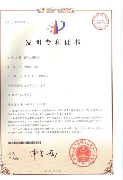 China Perfect International Instruments Co., Ltd certification